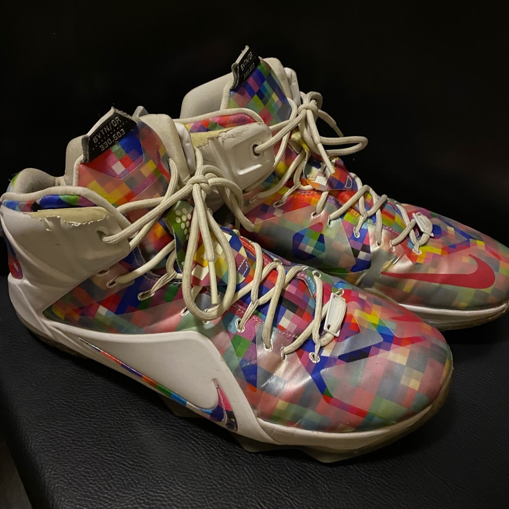 Men’s Nike Lebron James basketball shoes.